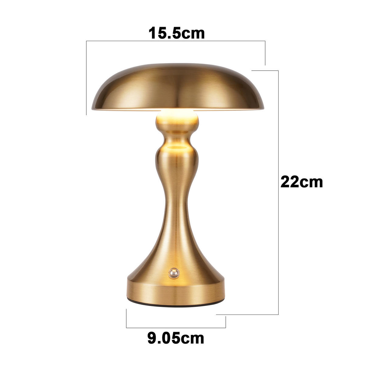 TISCHLAMPE Ronan 15.5/15.5/22 cm - Goldfarben, Metall (15.5/15.5/22cm) - ZMH