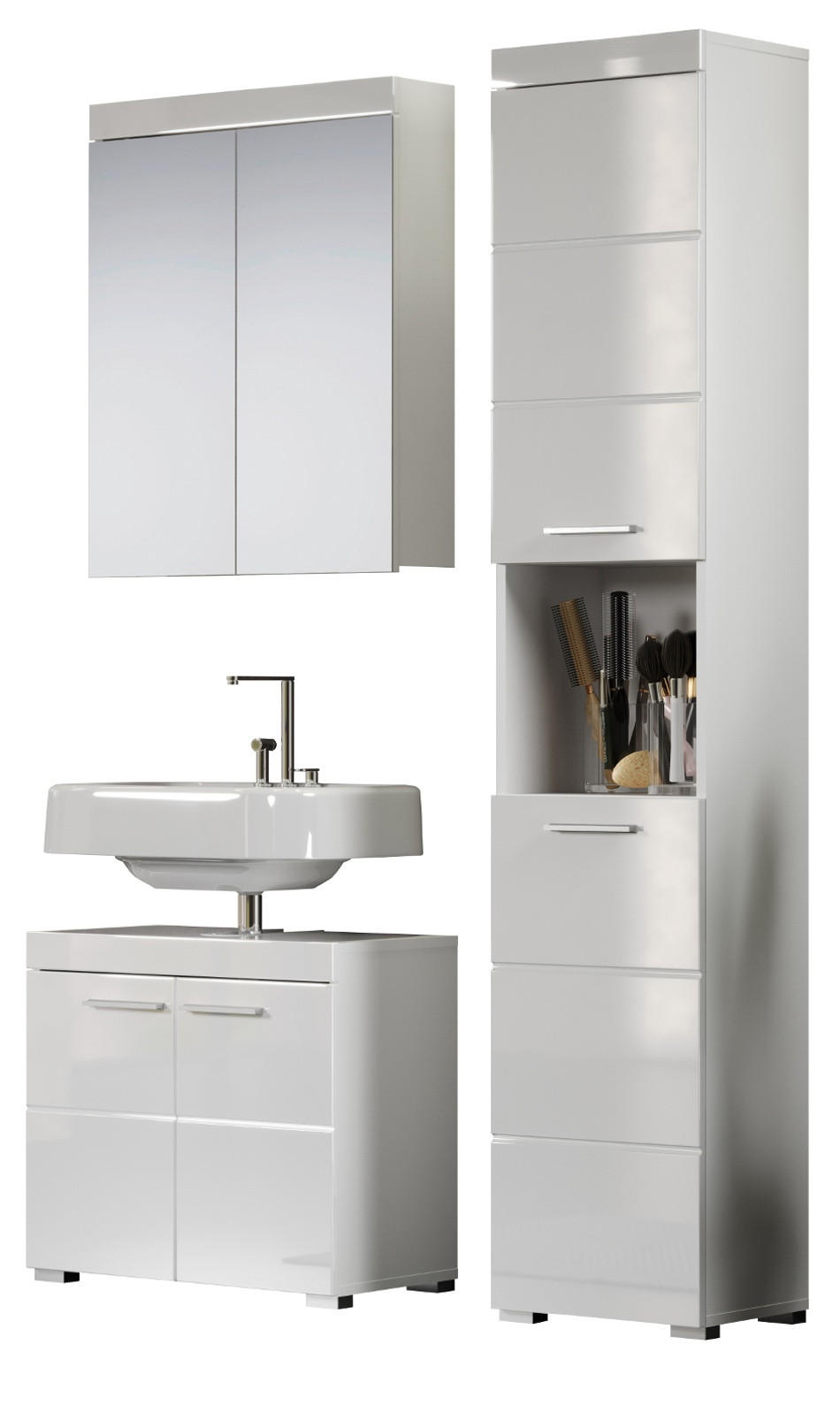 Top.Furn Badmöbel-Set Weiß 112x190x34 cm