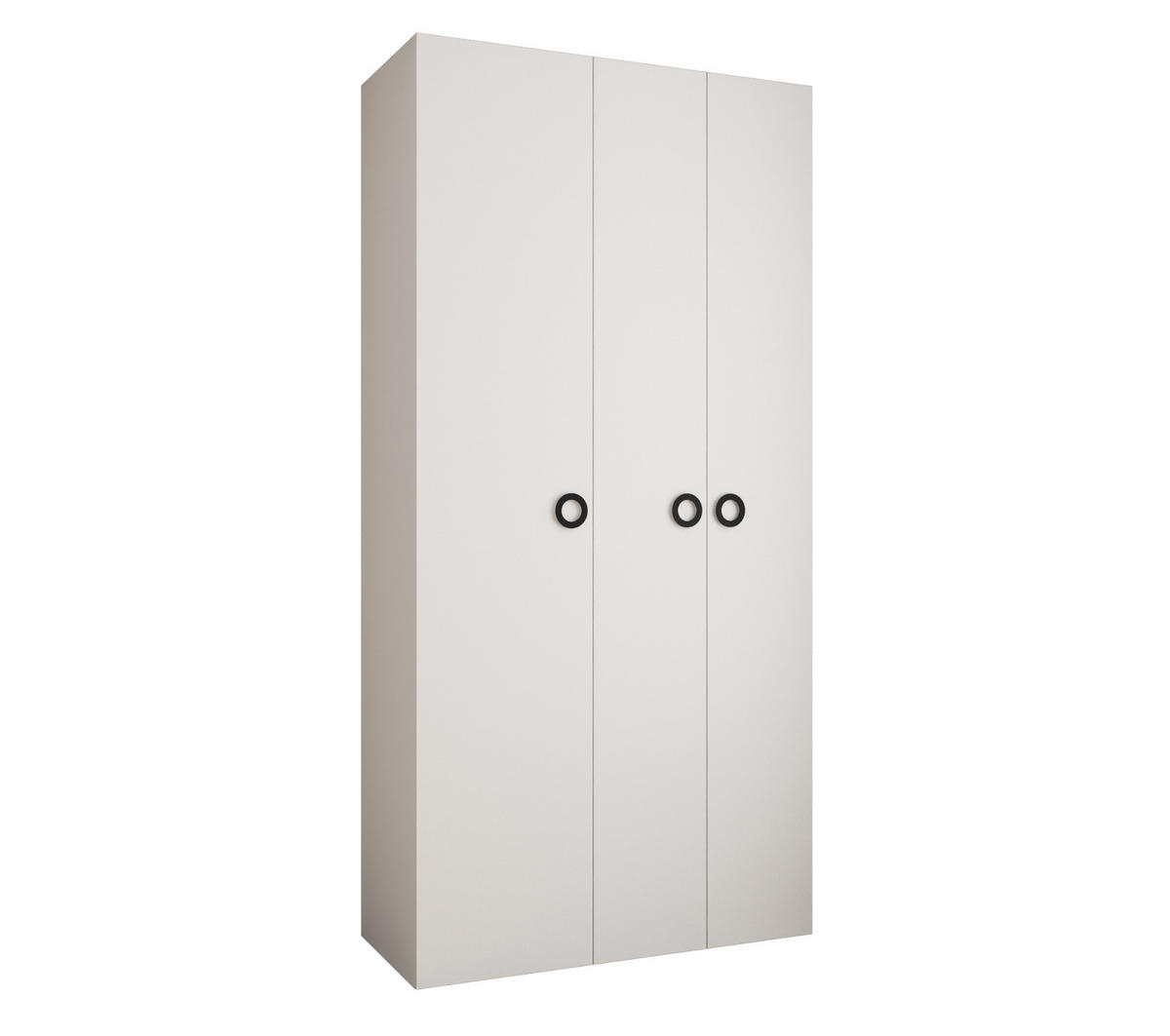 DREHTÜRENSCHRANK 245,5/120/50 3-türig - Schwarz/Weiß, Holz/Metall (120/245.5/50cm) - Abiks Möbel