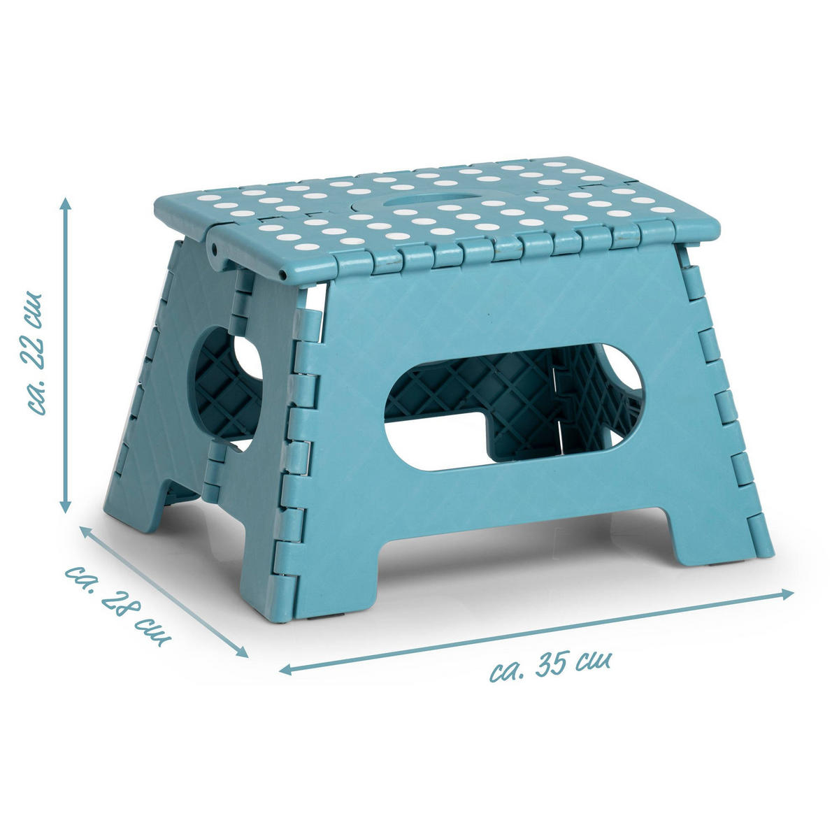 KLAPPHOCKER meerblau 35/28/22 cm - Blau, Kunststoff (28/22/35cm) - ZELLER