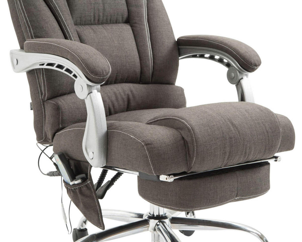 BÜROSTUHL Pacira, Stoff mit Massagefunktion Dunkelgrau - Dunkelgrau, Textil/Metall (68/127/64cm) - TPFLiving