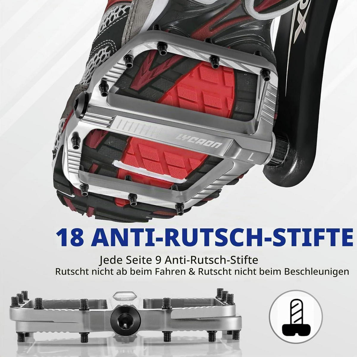 FAHRRADPEDALE Aluminiumlegierung Grau - Grau, Metall (1.1/1.5/11cm)