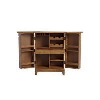 HAUSBAR SIRACUSA, Dunkles Massivholz, mit Ablagen, 65 x 50 x 90 cm - Dunkelbraun/Braun, Holz (65/90/50cm) - KADIMA DESIGN
