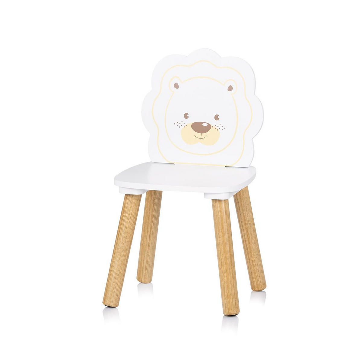 KINDERSITZGRUPPE Tiermotiv weiß grau 55 x 55 cm, Tischset, 2 Stühle, MDF, Massivholz, Tiermotive, Holz - Grau, Holzwerkstoff (55/45/55cm) - Chipolino