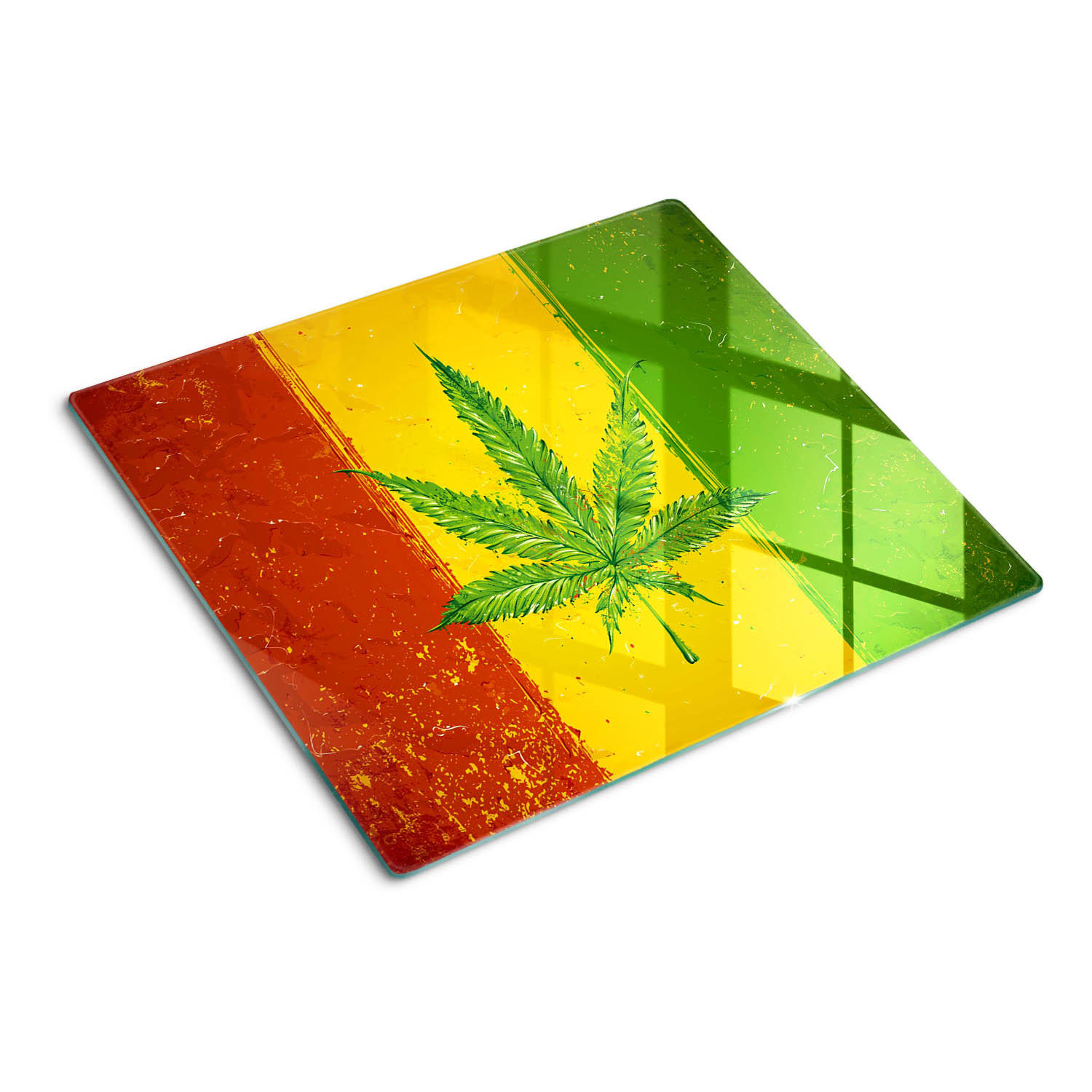 GLASPLATTE 60x52 cm Rasta-Flagge - Multicolor, Glas (60/0.4/52cm) - TULUP