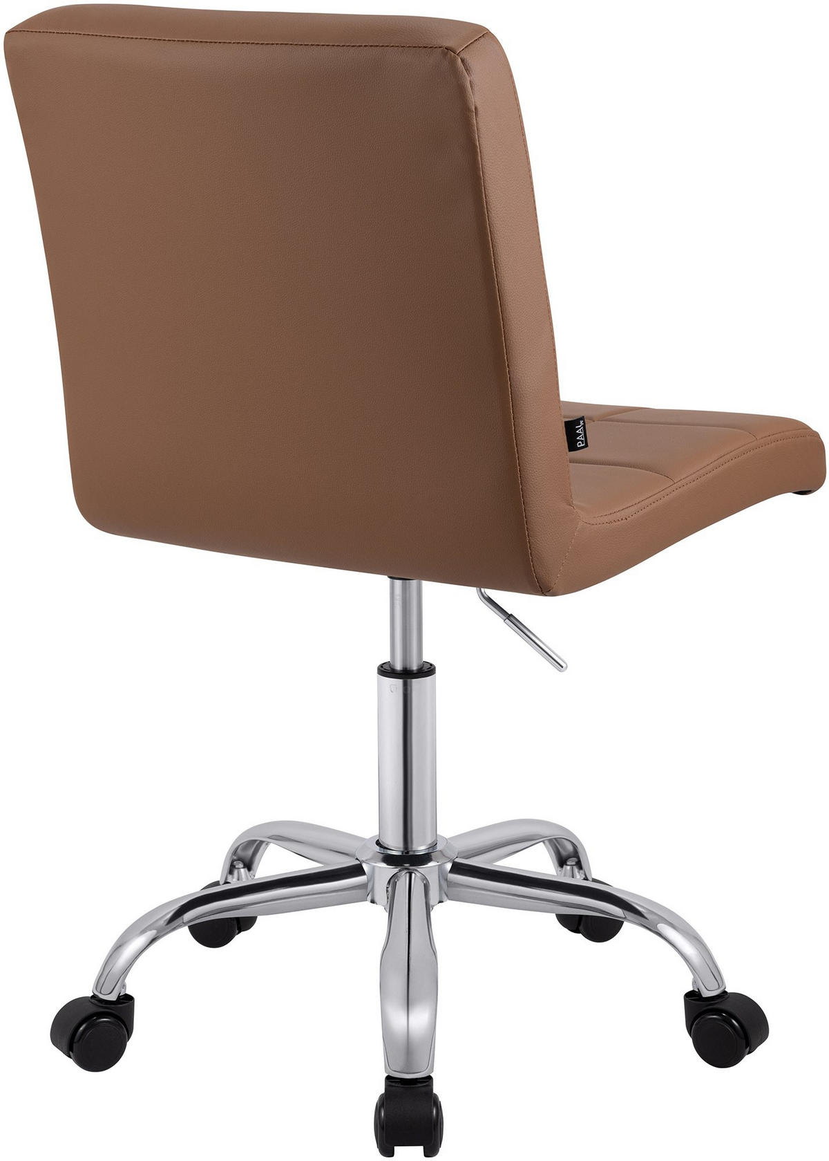 DREHSTUHL Lederlook Hellbraun - Chromfarben/Hellbraun, Textil/Metall (47/93/56cm) - CLP