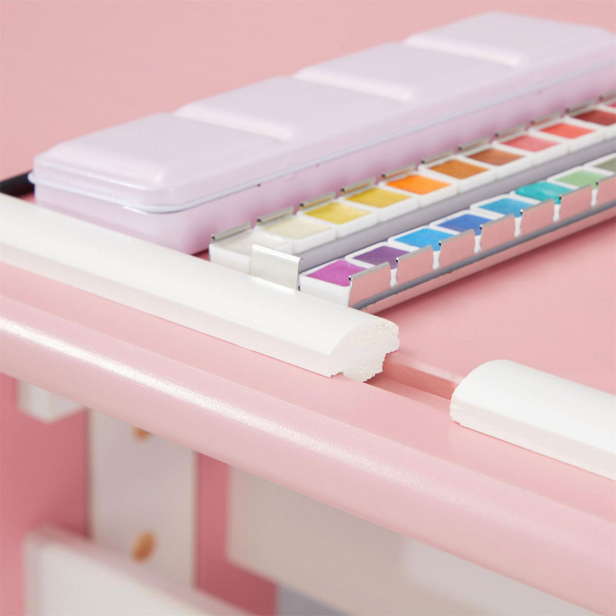 KINDERSCHREIBTISCH FLEXI - Weiß/Rosa, Holz (109/75/55cm) - IDIMEX