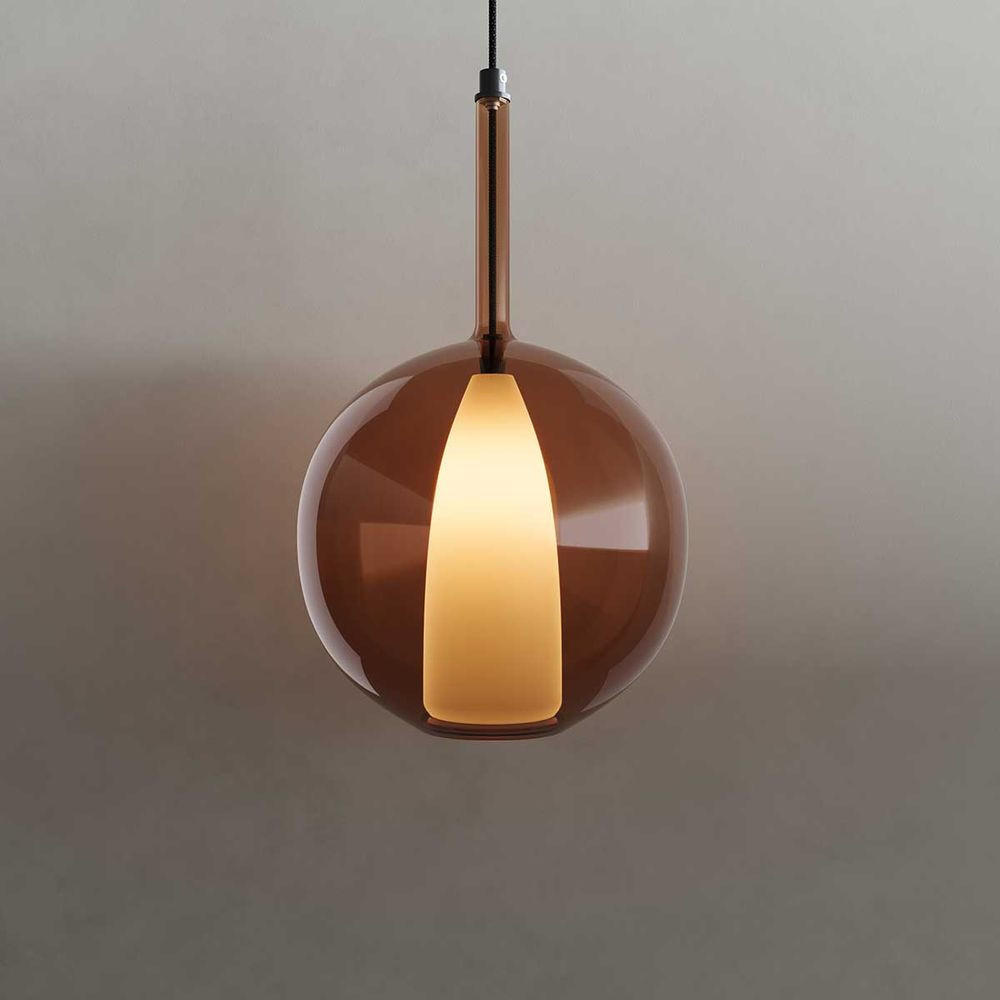 HÄNGELAMPE Belluna 1.5m Abhängung Braun Ø 24cm - Braun, Glas (24/24/45cm) - s.luce