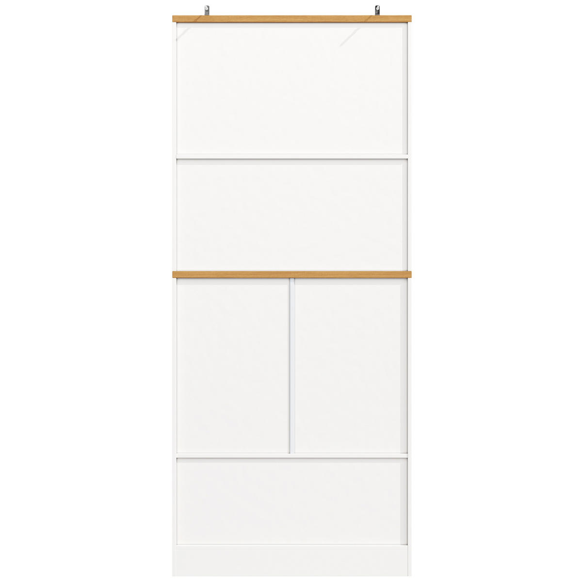 BUFFET 80/40/180 cm in Weiß mit Schubladen und offenem Regal - Weiß, Holzwerkstoff (80/180/40cm) - Flora Grace