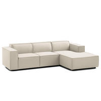 ECKSOFA mit Longchair - Schwarz/Weiß, Kunststoff/Textil (260/177cm) - home24