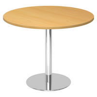 PAUSENTISCH groß STF 100/100/74,5 cm in Buchefarben/Chrom - Chromfarben/Buchefarben, Holzwerkstoff (100/100/74.5cm) - bümö