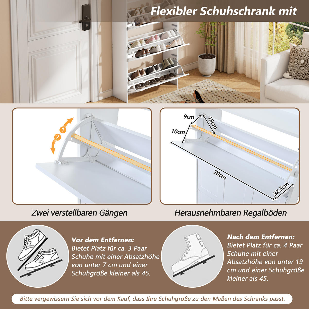 SCHUHSCHRANK Weiß MDF 12 Fächer 2-teilig Set Stauraum - Weiß, Holzwerkstoff (25/120/70cm) - FLIEKS