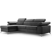 ECKSOFA Madryt Mini Schwarz Vena 20 Ausführung: links - Schwarz, Textil (287/174cm) - imoebel24