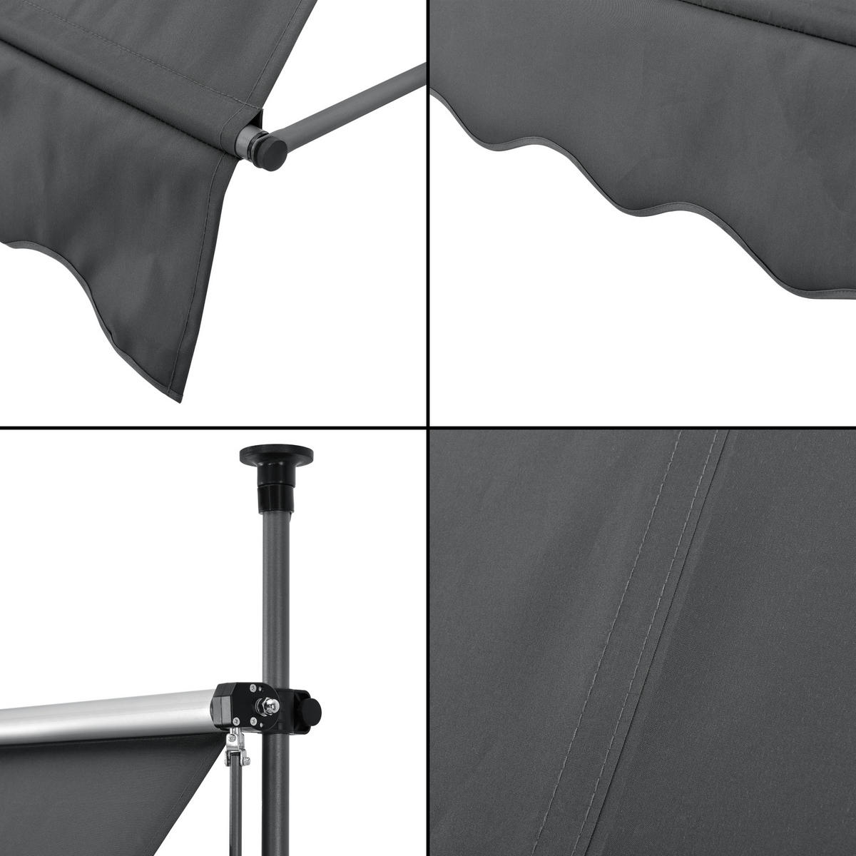KLEMMMARKISE Stem - Dunkelgrau, Textil/Metall (250/309/120cm) - pro.tec
