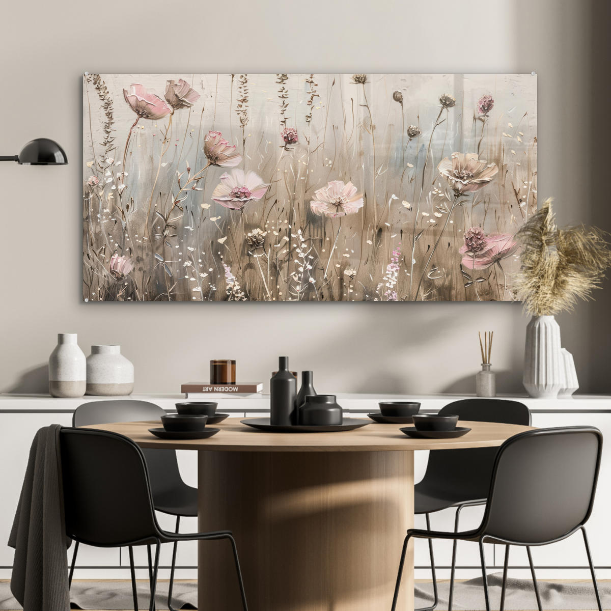 OBRAZ NA AKRYLOVOM SKLE Kvety - Ružová - Moderné - Béžová 120x60 cm - béžová, sklo (120/60cm) - MuchoWow