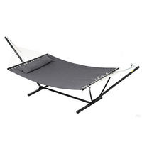 HÄNGEMATTE mit Gestell DE-13615 inkl. Kopfkissen Dunkelgrau - Dunkelgrau, Metall (140/110/368cm) - ComfortXL