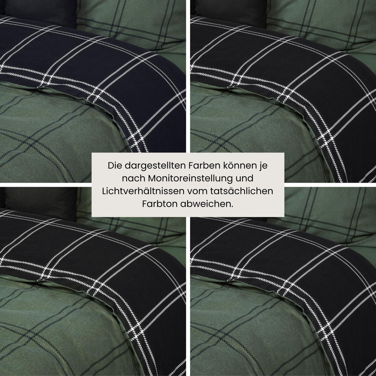 BETTWÄSCHESET Ellis - Feinbiber - 2-teilig - 135x200 cm - Dunkelgrün - Dunkelgrün, Textil (135/200cm) - SCHIESSER