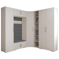 GARDEROBEN-SET 236,7/231,7/47 - Goldfarben/Weiß, Holz/Kunststoff (181.7/236.7/47cm) - Abiks Möbel