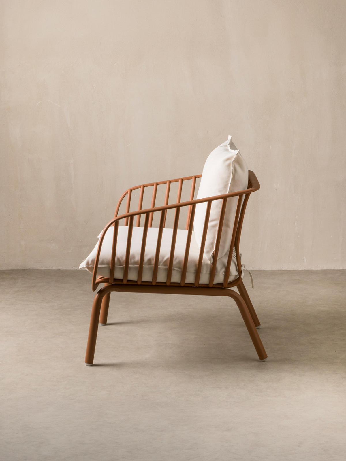 LOUNGESESSEL Madeira Terrakotta 78.5 cm x 80 cm - Terracotta, Metall (78/80/71cm) - Kenay Home