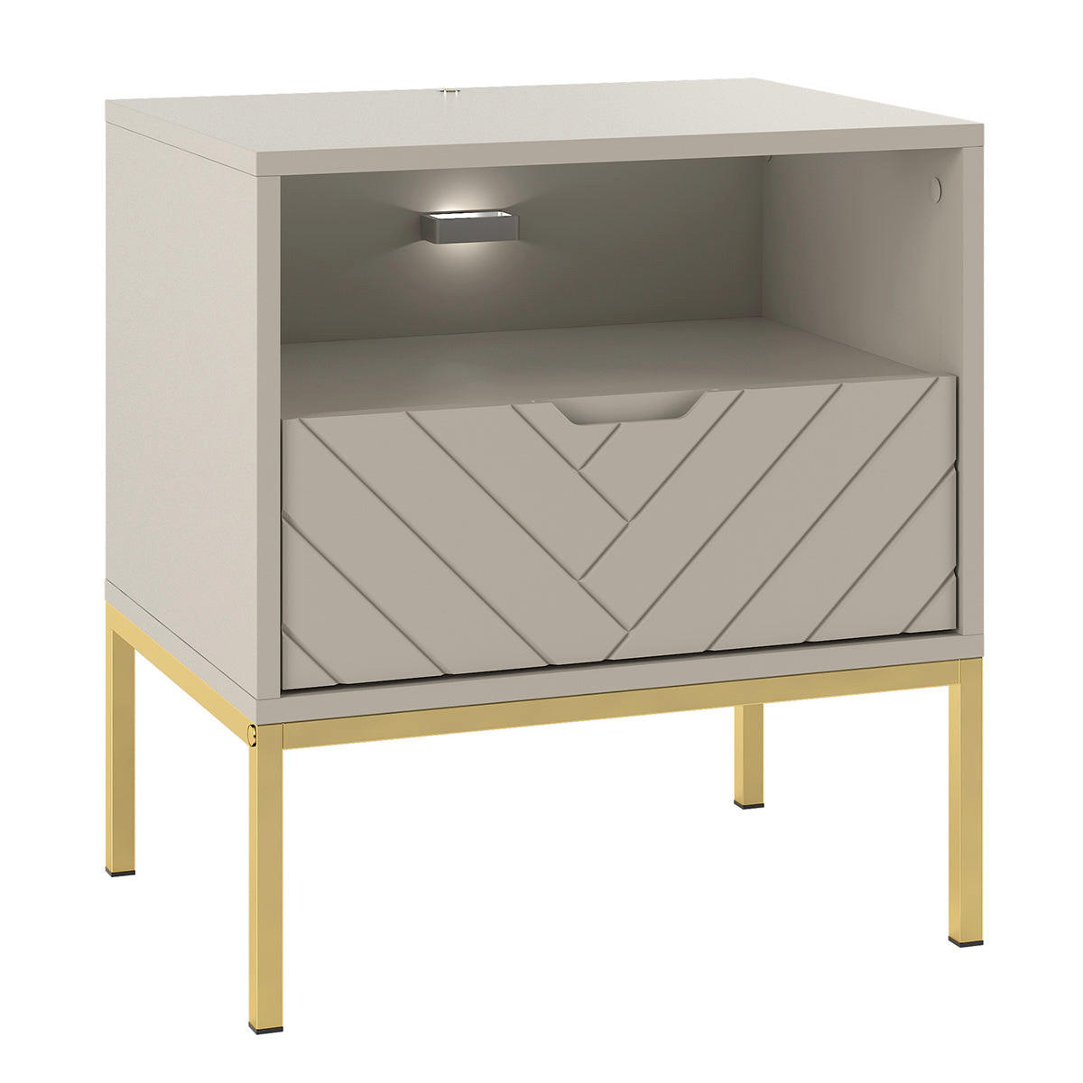 NACHTTISCH Daria Kaschmir - Beige, Holzwerkstoff (53/77/39cm) - Petits-meubles
