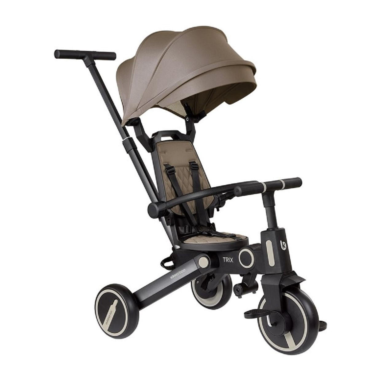DREIRAD Trix 3 in 1 beige Schiebegriff, Sonnendach faltbar, Gurt - Beige, Metall (95/51/94cm) - Kikka boo