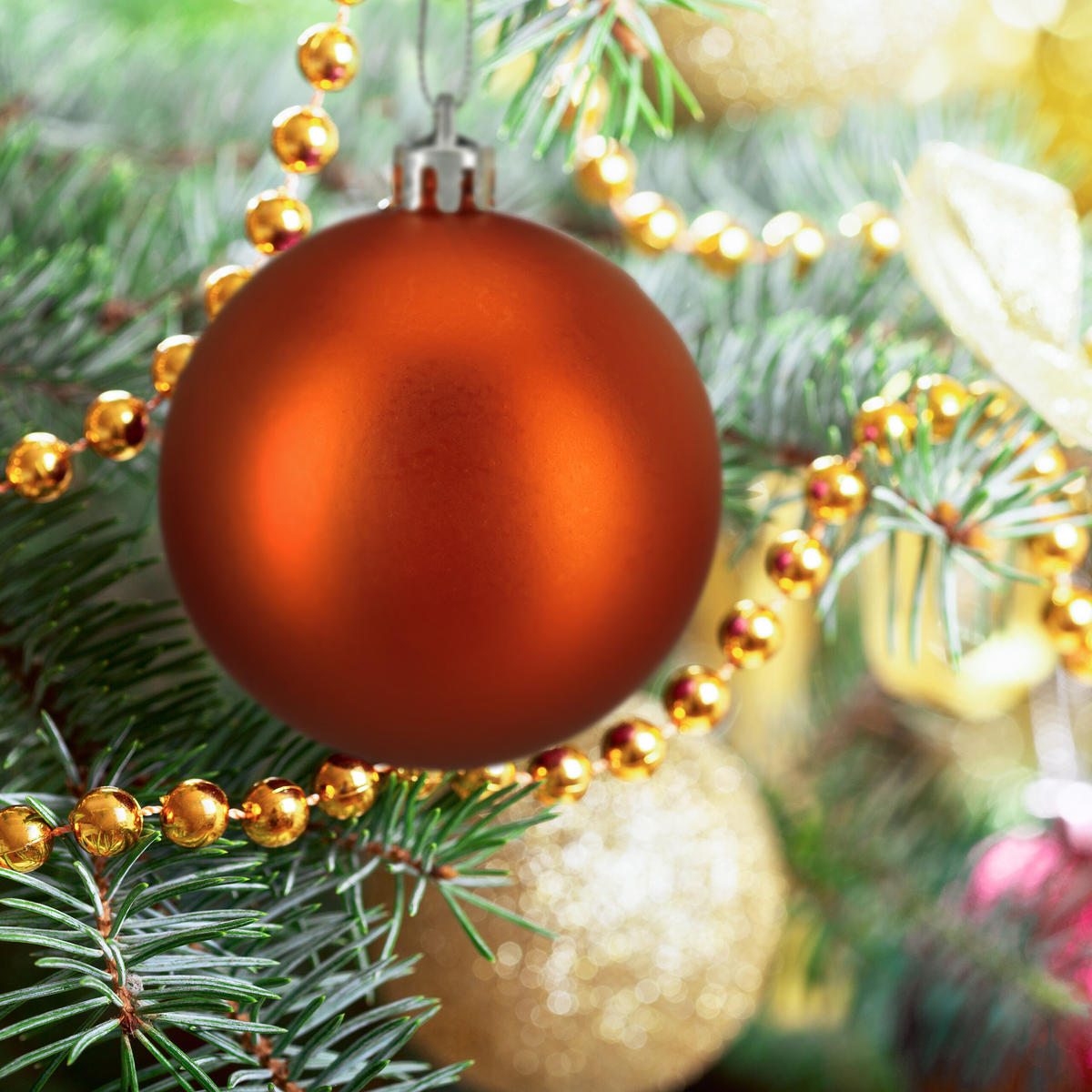 100XWEIHNACHTSKUGELN - Orange, Kunststoff (6/7/6cm) - Relaxdays