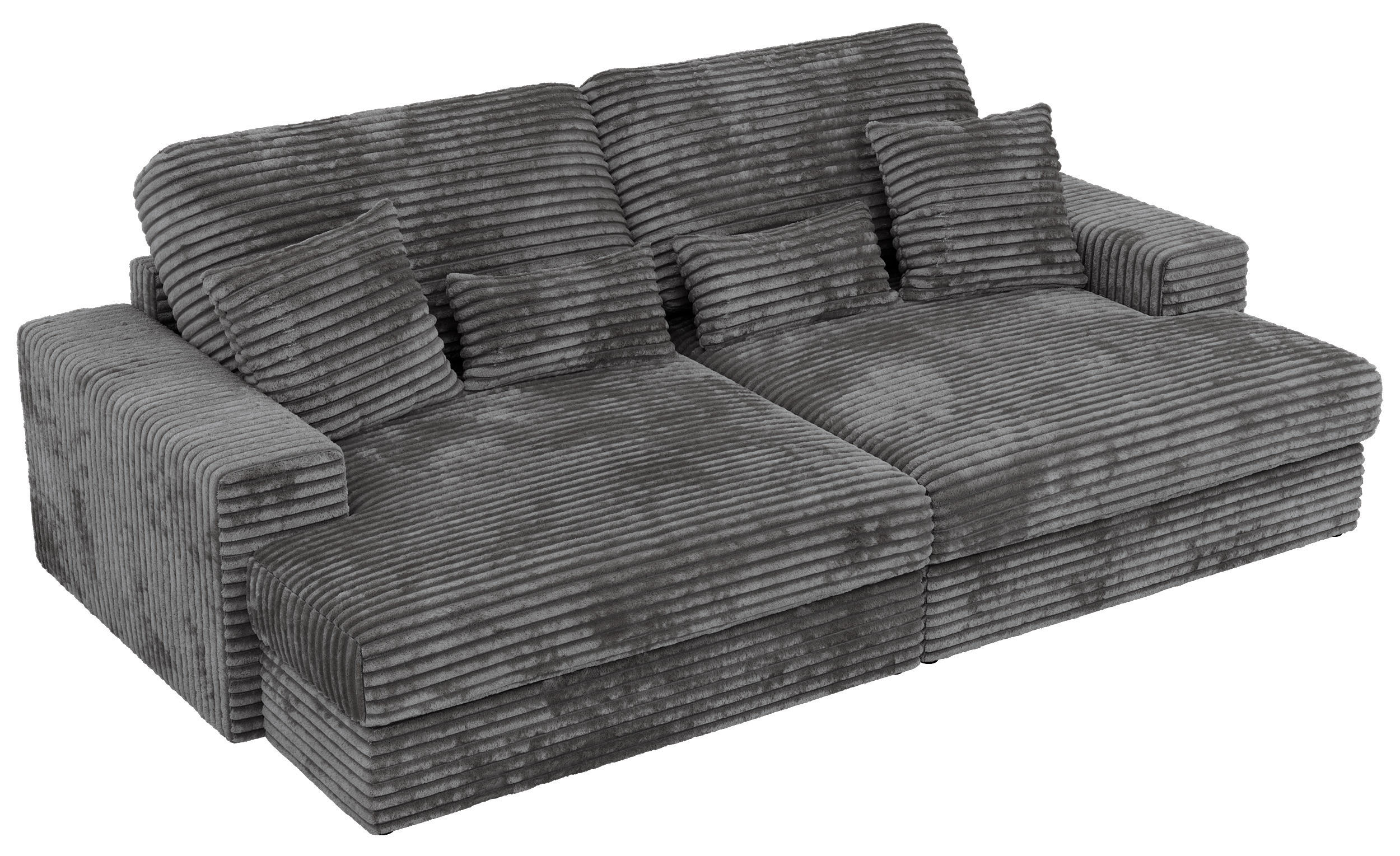TŘÍMÍSTNÁ POHOVKA ANERO - Šedá Manšestr - šedá/černá, textil/plast (292/107/163cm) - MKS