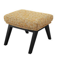 HOCKER mit Holzfüßen - Schwarz/Honig, Birkenholz/Textil (54/41/41cm) - home24