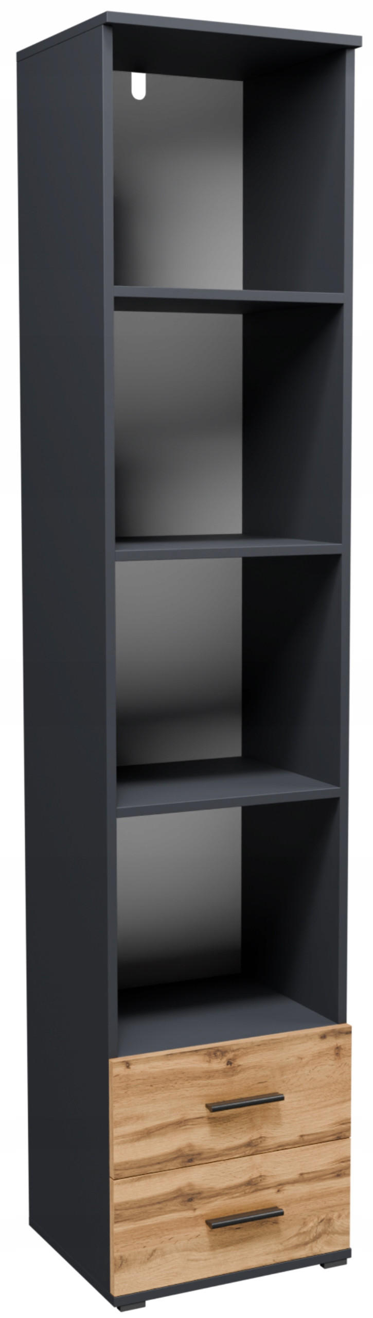 BÜCHERREGAL CR3-ST3 Graphit-Wotan Eiche 40/34/180 cm - Eiche Wotan/Graphitfarben, Holzwerkstoff (40/180/34cm)