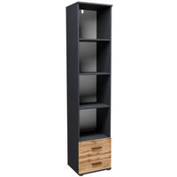 BÜCHERREGAL CR3-ST3 Graphit-Wotan Eiche 40/34/180 cm - Eiche Wotan/Graphitfarben, Holzwerkstoff (40/180/34cm)