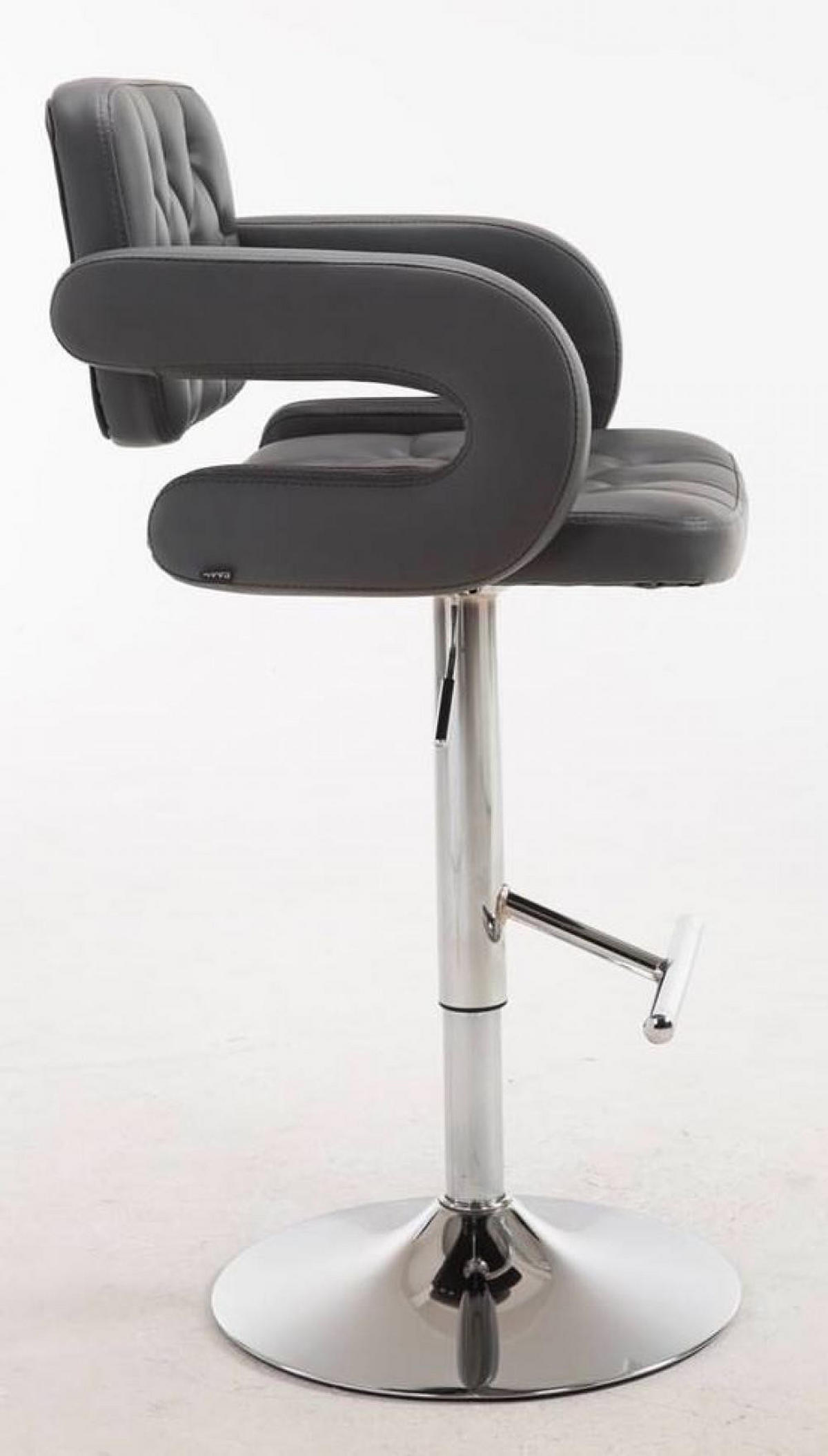 BARHOCKER 2er Set Lederlook grau - Chromfarben/Grau, Textil/Metall (62/103/55cm) - CLP