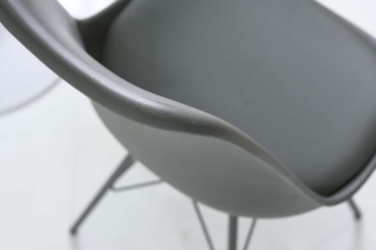 STUHL SCANDINAVIA MEISTERSTÜCK Kunstleder Grau 85 cm - Grau, Kunststoff/Metall (49/85/54cm) - riess-ambiente