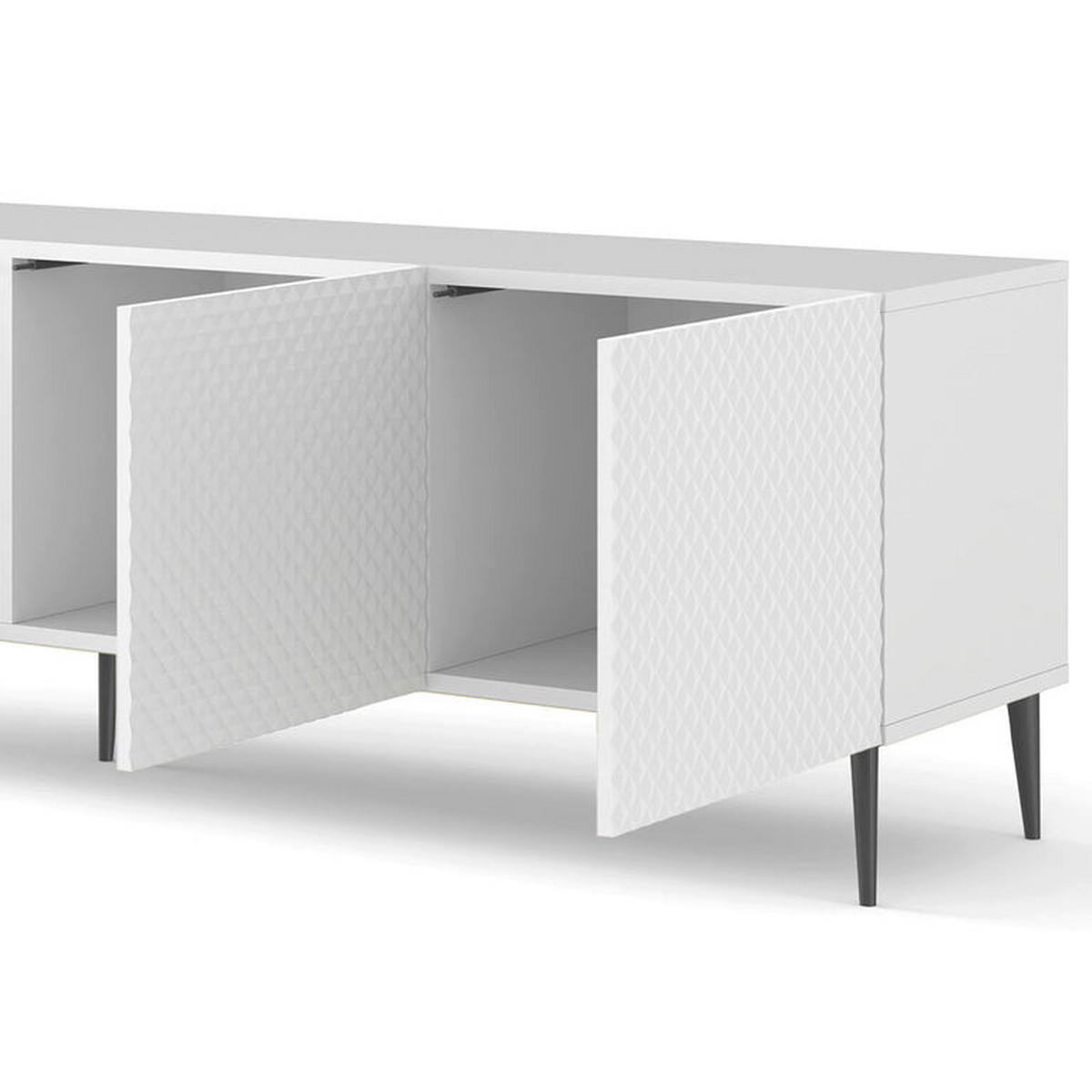 TV STOLÍK Philaé Biela - biela, kompozitné drevo (200/56/42cm) - Petits-meubles