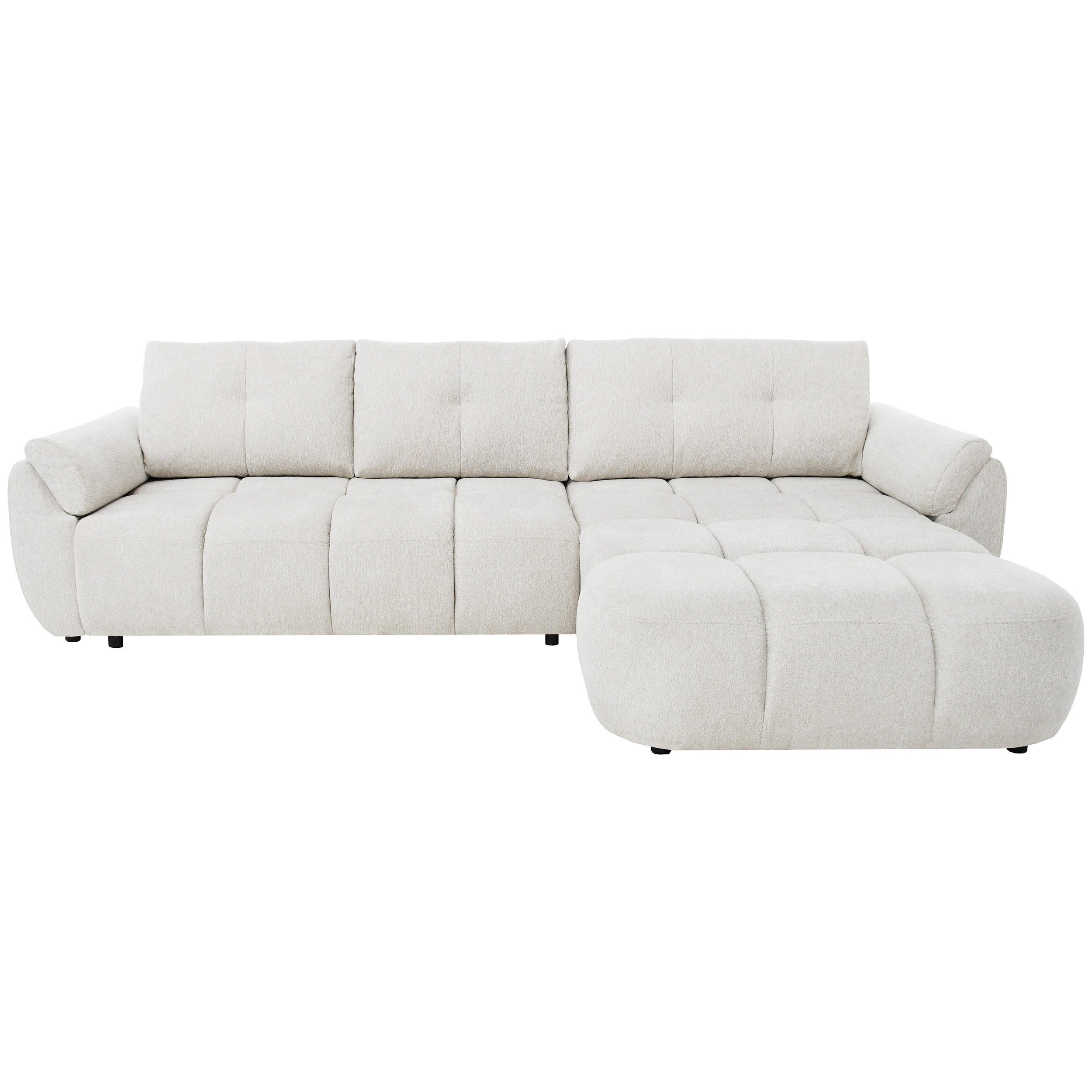 ECKSOFA Massimo, universelle Eckschlafsofa 280 cm mit Schlaffunktion und Bettkasten, Creme - Creme, Textil (283/204cm) - Beautysofa