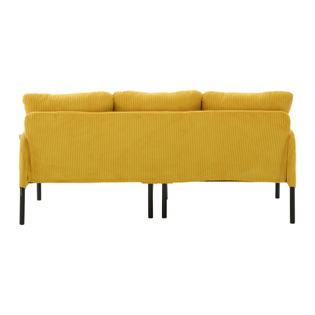 3-SITZER-SOFA DE-33596 mit Seitentaschen Gelb - Gelb, Metall (171/80/72cm) - ComfortXL