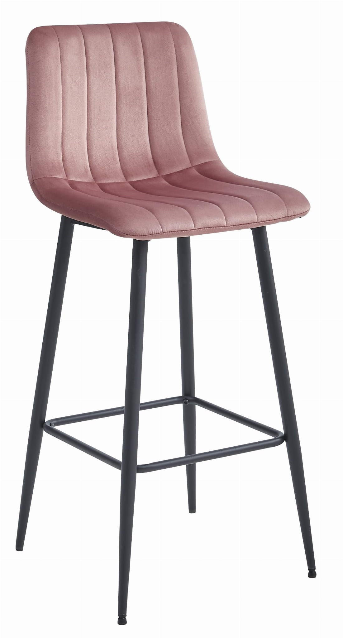 BARHOCKER Dunkelrosa Velours, Gepolsterte Rückenlehne, Bequem Und Modernes Design Für Die Küche Oder Die Theke - Pink, Textil (43/104/36cm) - Best For Home