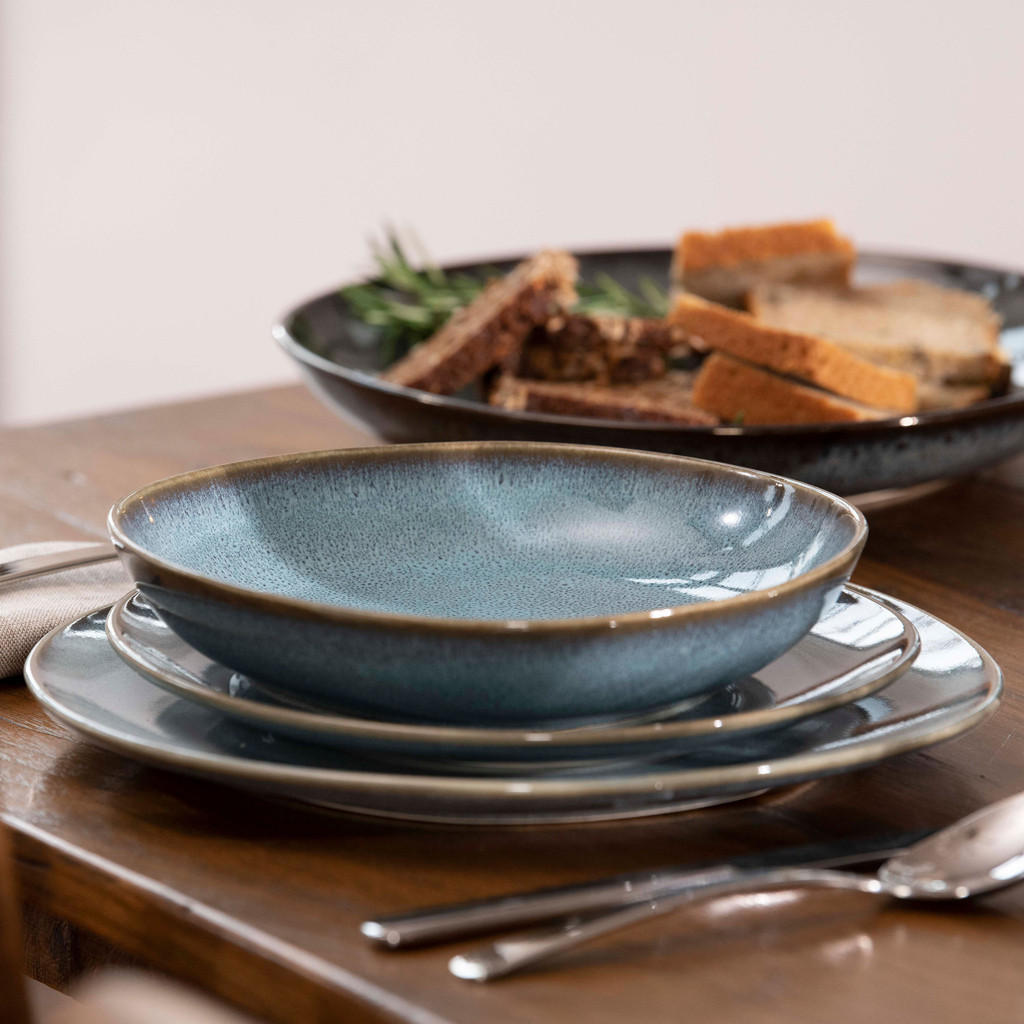 TAFEL-SET Lave Glacé 12er Set - Türkis, Keramik (1/1/1cm) - like.Villeroy & Boch