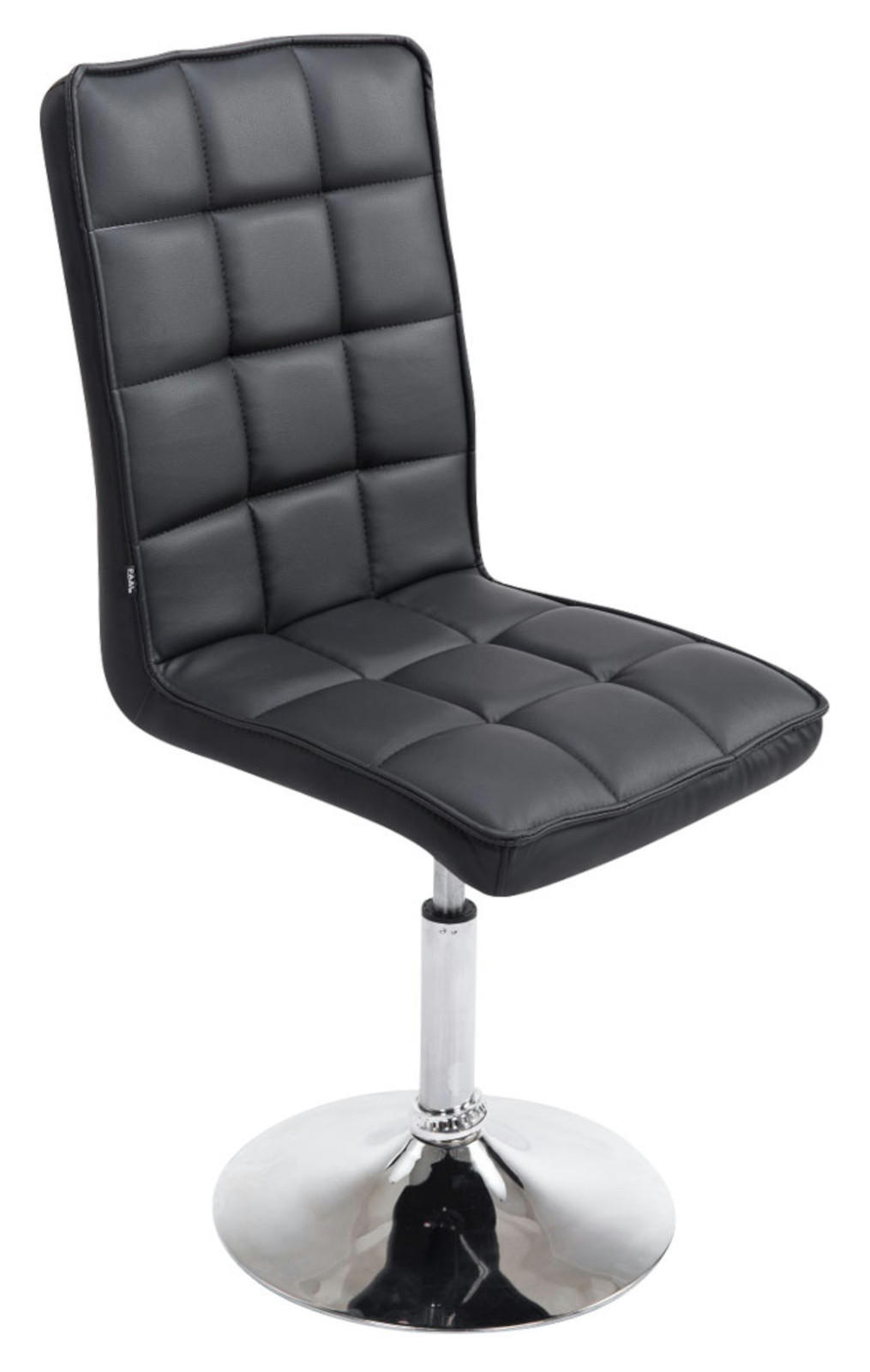 DREHSTUHL Lederlook schwarz - Chromfarben/Schwarz, Textil/Metall (43/90/59cm) - CLP