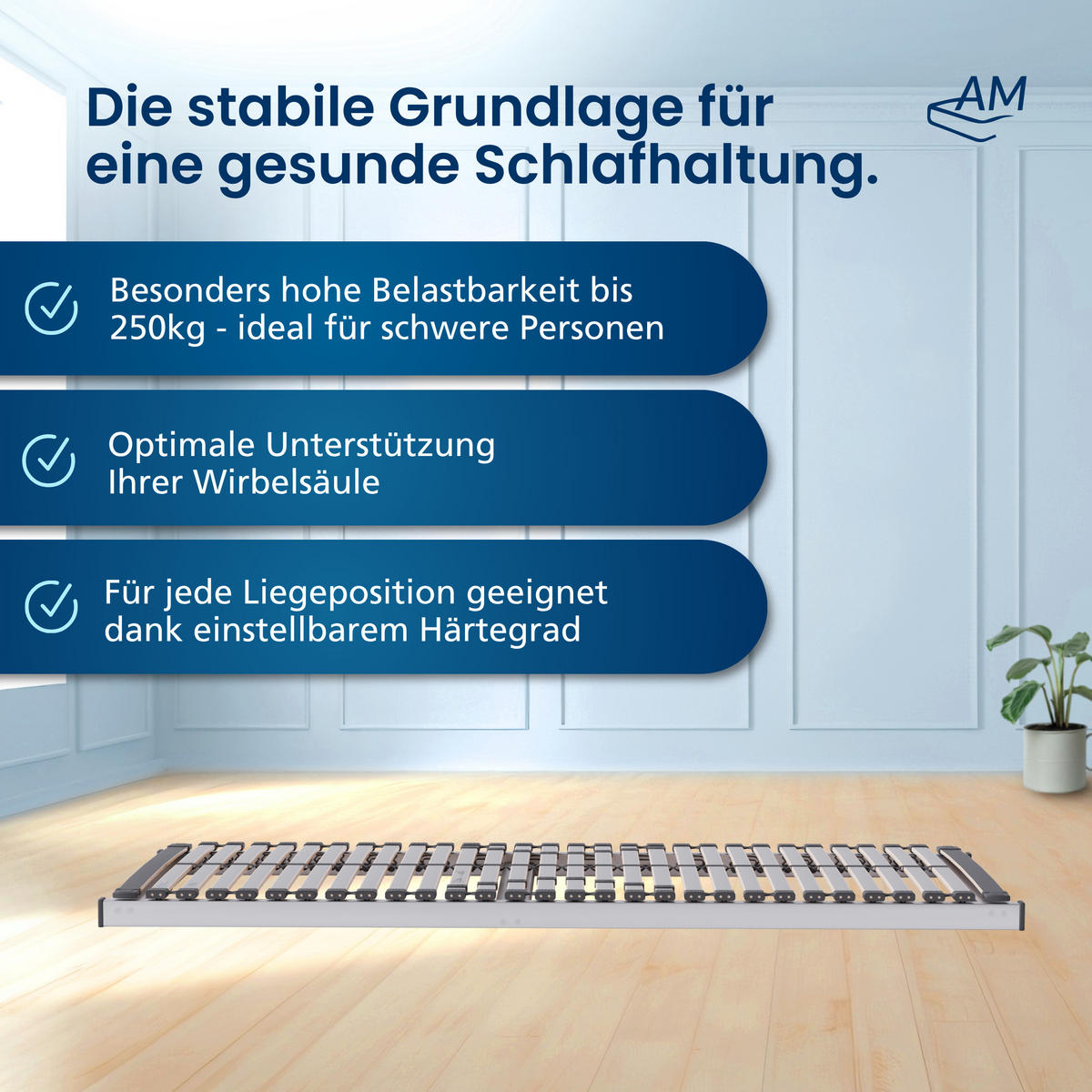 LATTENROST VERSTÄRKT 90/210 cm - Braun, Holz (90/210cm) - AM Qualitätsmatratzen