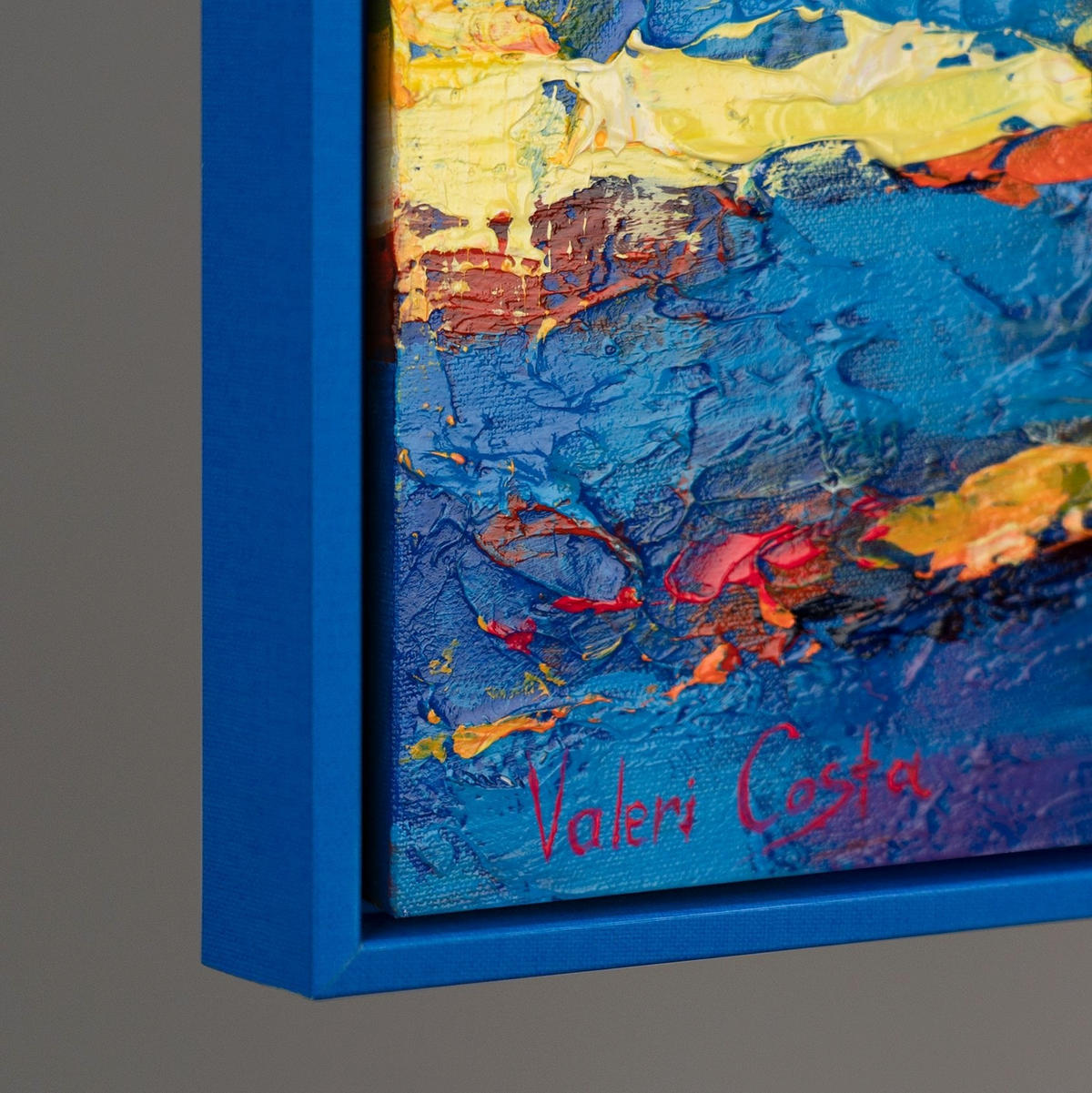 GEMÄLDE Meer Mirage Schattenfugenrahmen Blau 140x70 cm - Blau, Holz (140/70cm) - YS-art gallery