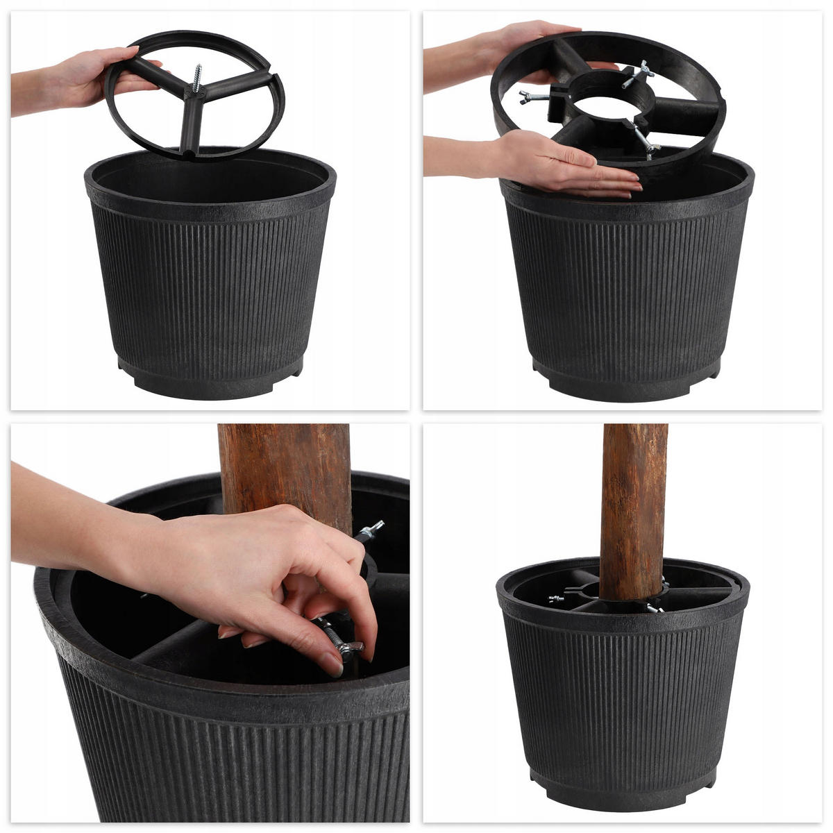 KADAX Großer Weihnachtsbaumständer, Weihnachtsbaumständer, 2,5 m - Grün, Kunststoff (25.4cm) - KADAX