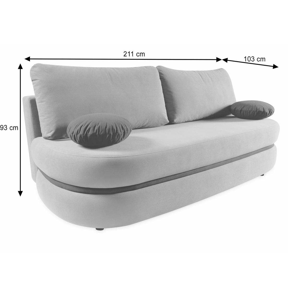 SCHLAFSOFA Valio 3-Sitzer mit Schlaffunktion, Braun - Braun, Textil (211/93/103cm) - Beautysofa