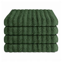 HANDTUCHSET Neapel - 4-teilig - 50x100 cm - Dunkelgrün - Dunkelgrün, Textil (50/100cm) - SCHIESSER