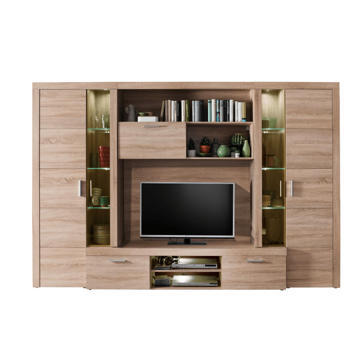 WOHNWAND Mondeo Eiche Sägerau Dekor - Eichefarben, Holzwerkstoff (291/197/41cm) - Trendteam