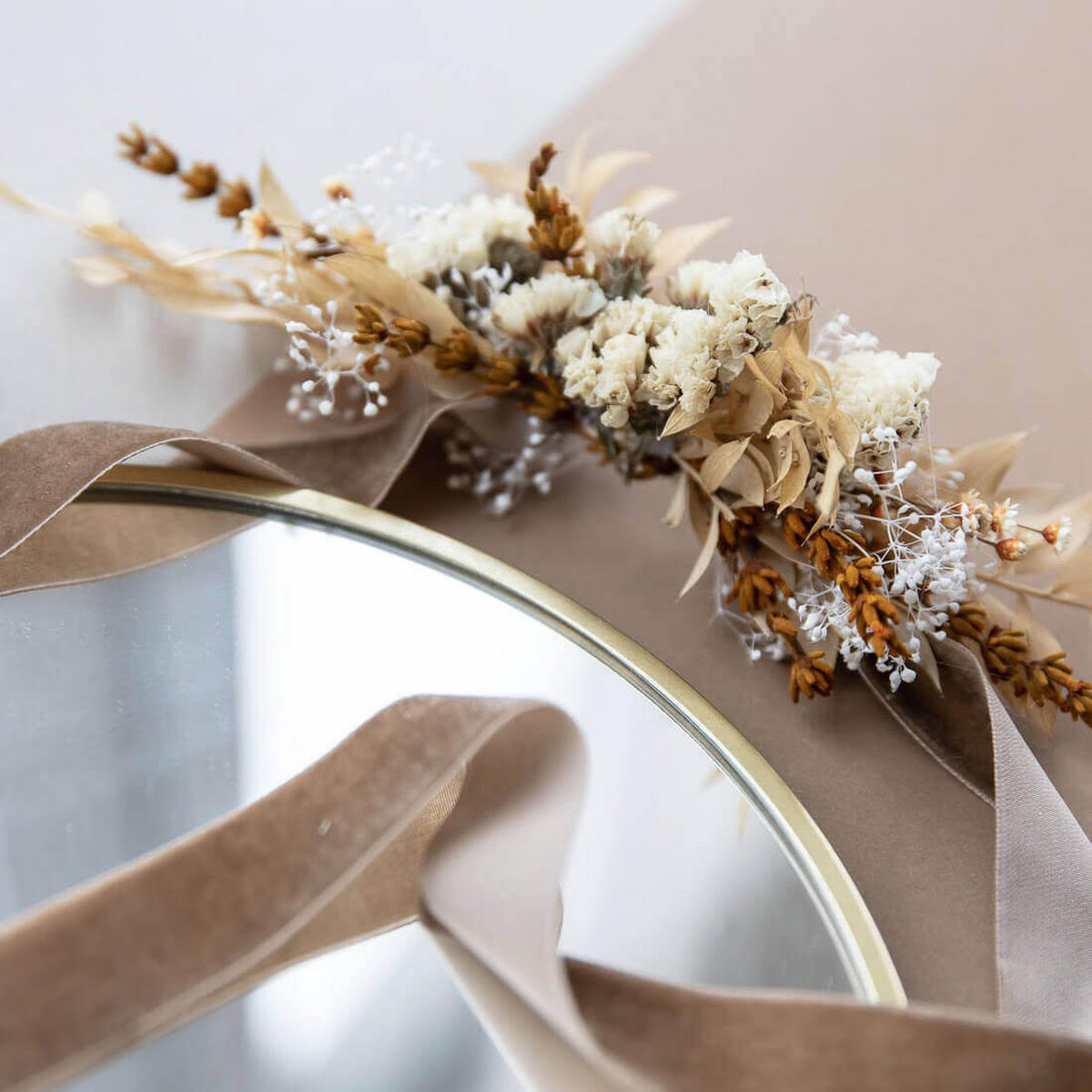 HUTBAND Trockenblumen apricot Lavendel - beige - Beige, Naturmaterialien (15cm) - Lykke & You
