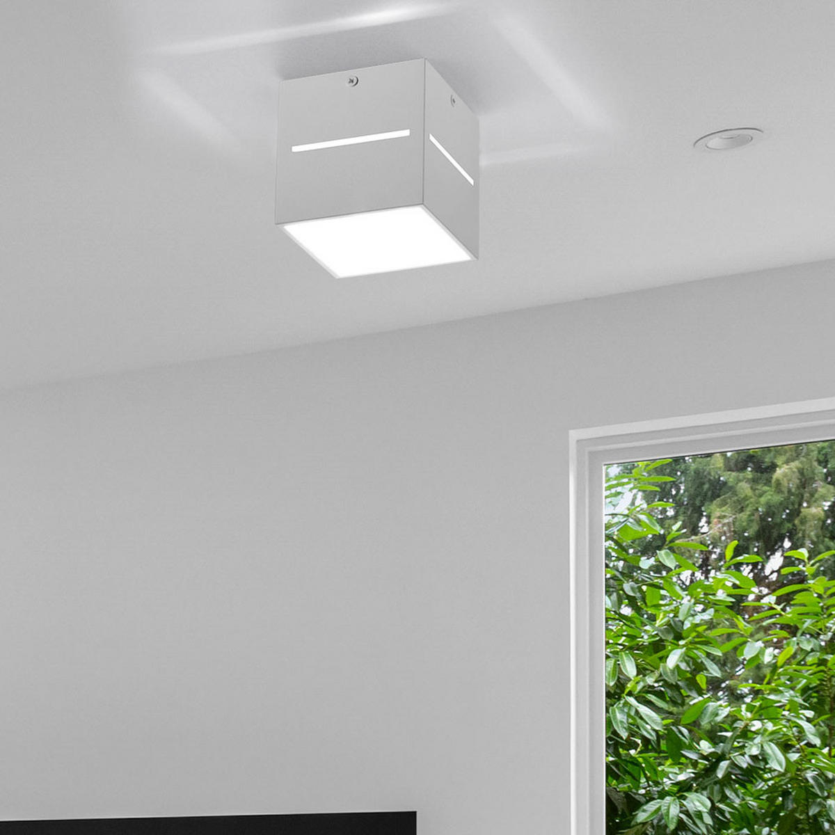 LED DECKENLEUCHTE Aluminium Weiß - Weiß, Metall (10/10/10cm)