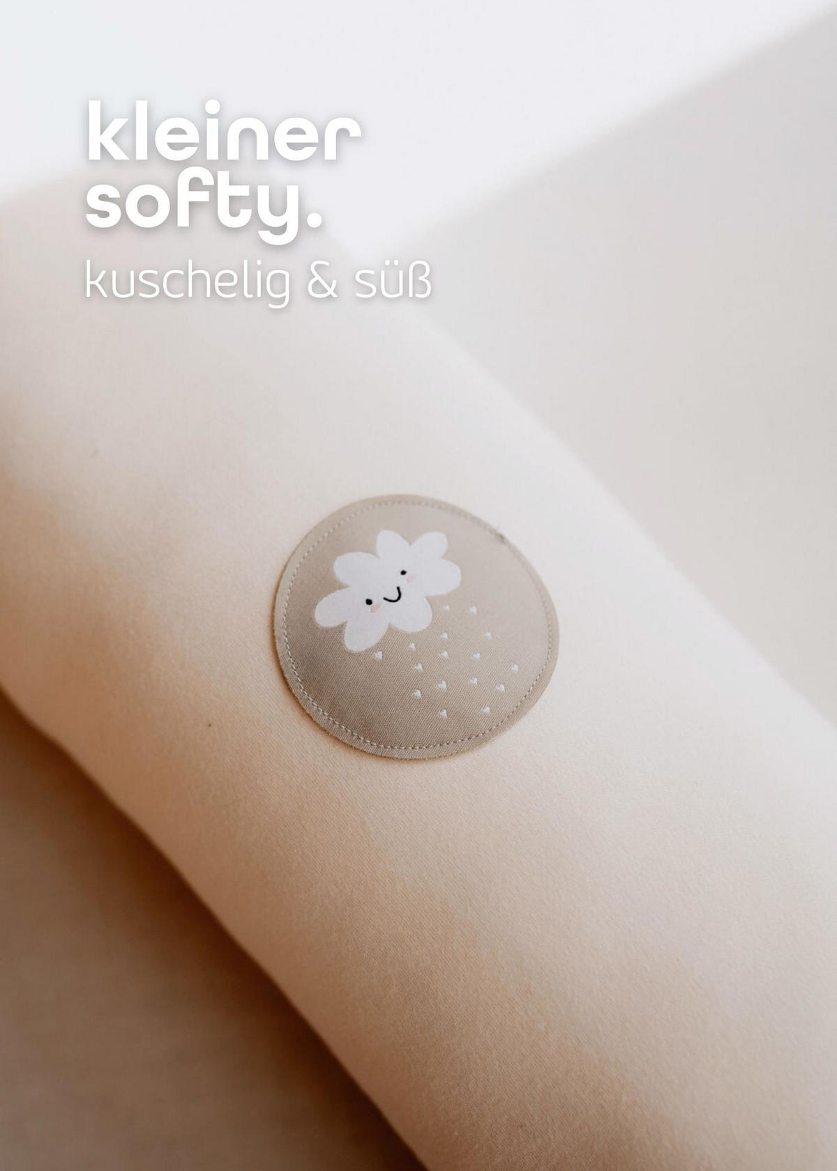 NESTCHENSCHLANGE Cozy "Little Cloud, Sand" 190 cm Bettschlange - Sandfarben/Weiß, Textil (15/190cm) - Sämann – make a difference.