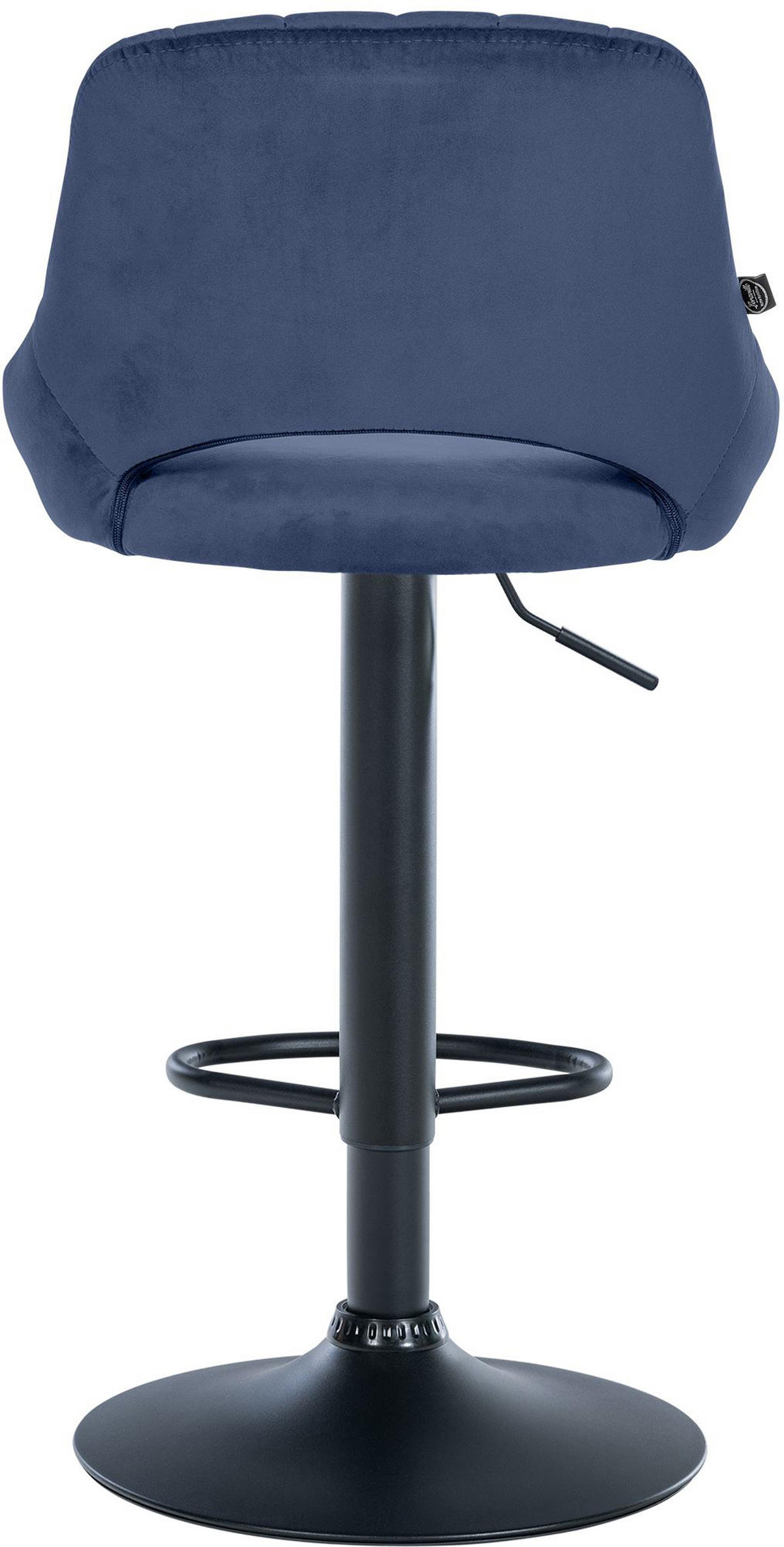 BARHOCKER 2er Set Milos Samt B blau - Blau/Schwarz, Textil/Metall (47/106/48cm) - TPFLiving