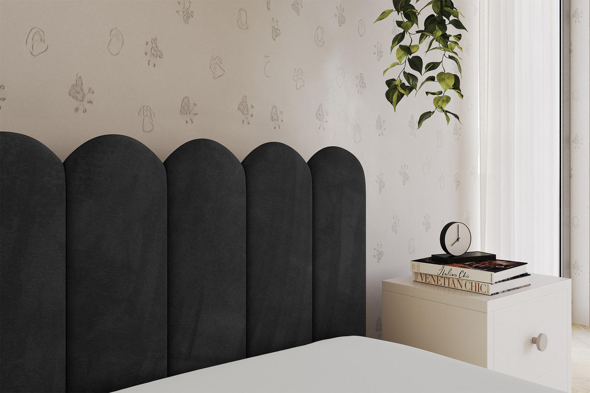 EINZELLBETT Jugendbett mit Bettkasten, Links - ARTY 80x200 Schwarz - Schwarz, Holzwerkstoff/Textil (80/200cm) - ALTDECOR