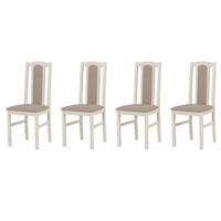 ESSZIMMERSTUHL - 4er-Set Bos 7 kaschmir opium 20 - Beige/Haselnussfarben, Holz (43/95/40cm) - Leaf Design
